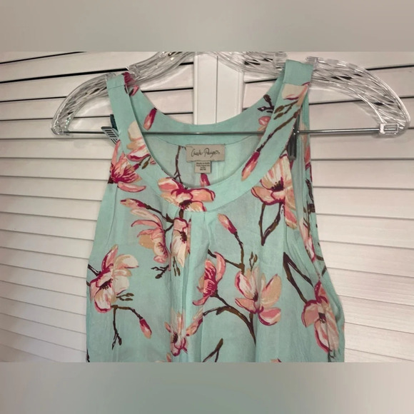 Charlie Paige Women’s Sleeveless Halter Neck Mini Dress Blue Pink Floral Medium - Picture 3 of 14